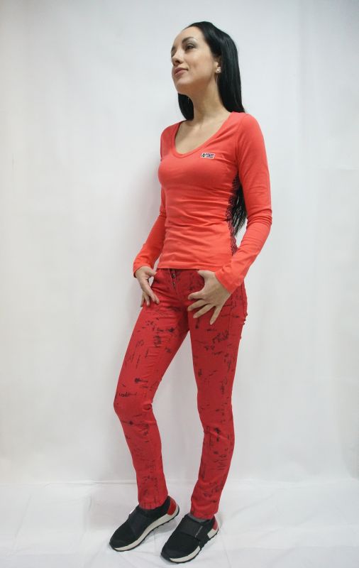Джинси KENNY S. Adele 029021-8619 34/32  кораловий з чорним 1904/802 